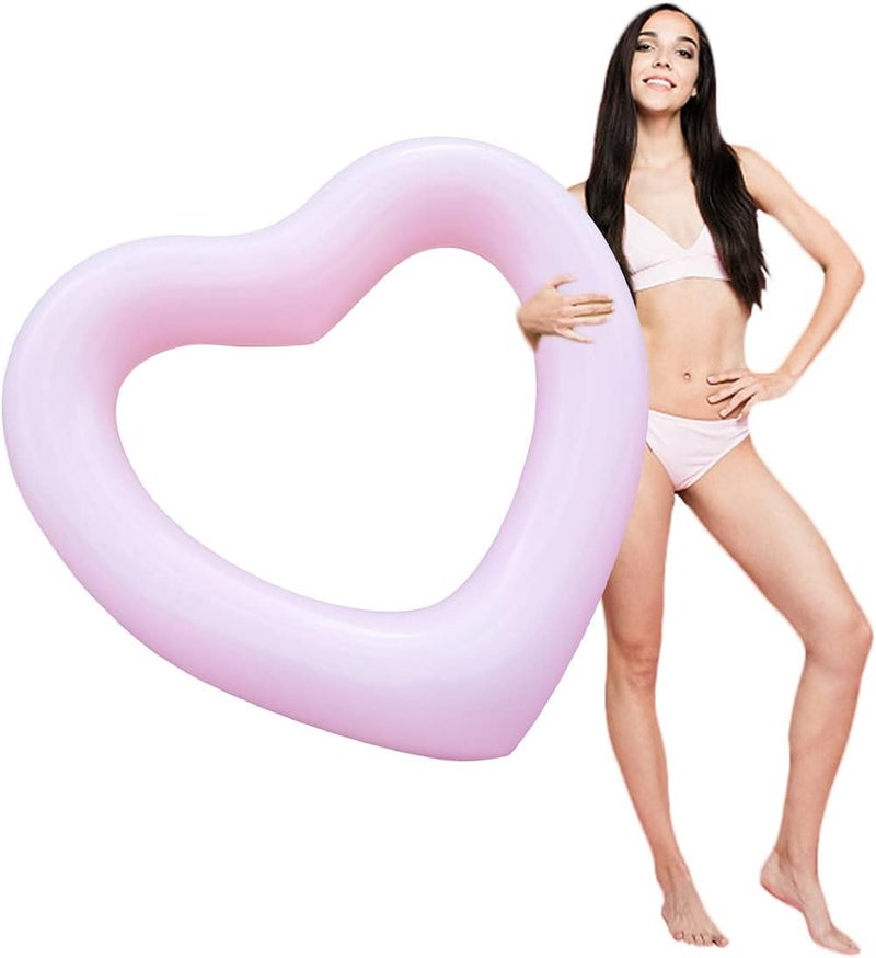 Blublu Park Inflatable Heart Pool Float, Sweet Love Swim Rings Float Loungers Tube for Summer Water Fun Beach Party Toys for Kids, Adults - Image 1